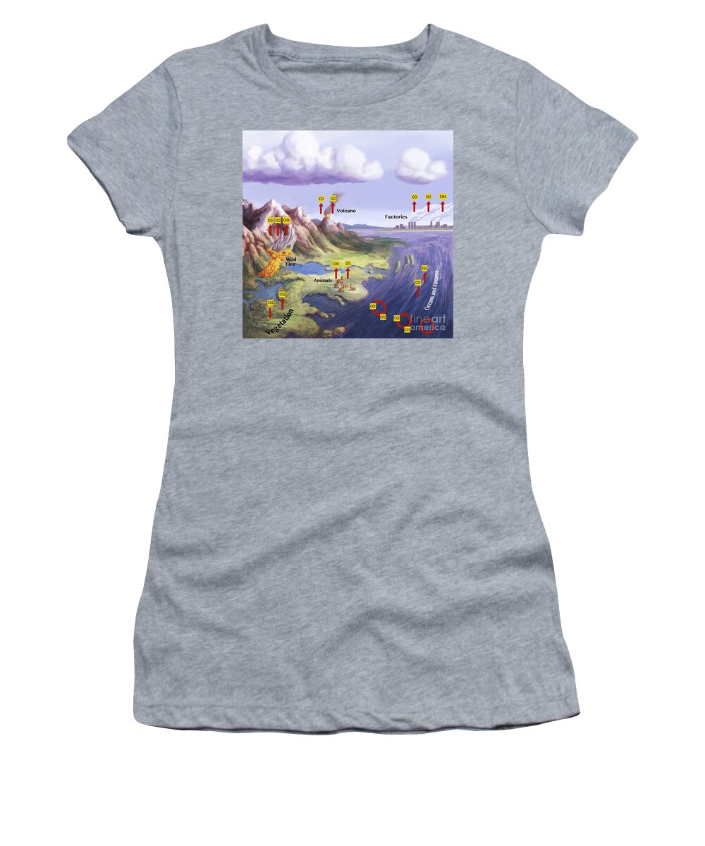 Carbon Cycle Women's T-Shirt featuring the photograph Carbon Cycle by Spencer Sutton