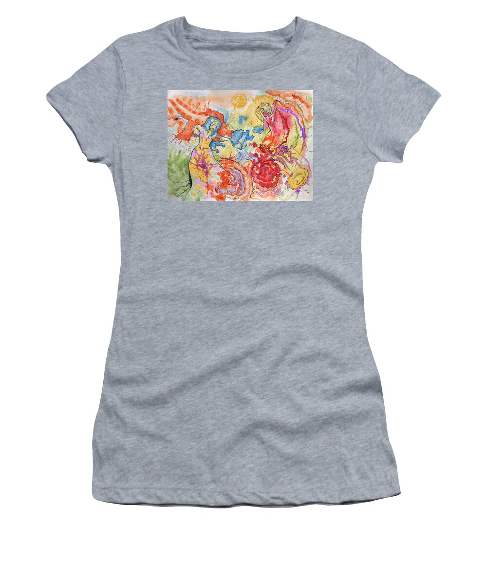 Carnival Women's T-Shirt featuring the painting Carnival by Elaine Berger