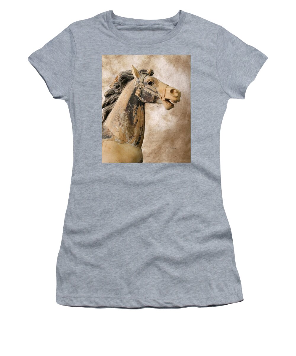 Carousel Women's T-Shirt featuring the photograph Carousel Pony by Steve McKinzie
