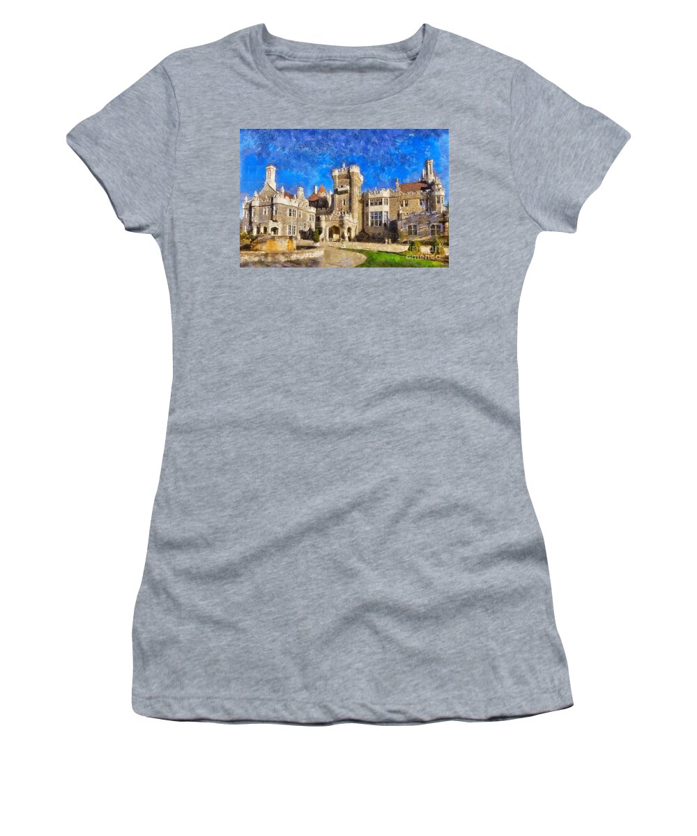 Castle Women's T-Shirt featuring the photograph Casa Loma castle in Toronto by Les Palenik