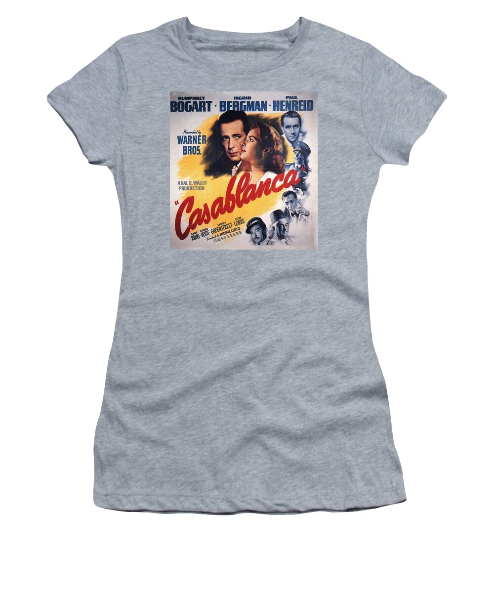 40s Women's T-Shirt featuring the digital art Casablanca in Color by Georgia Fowler
