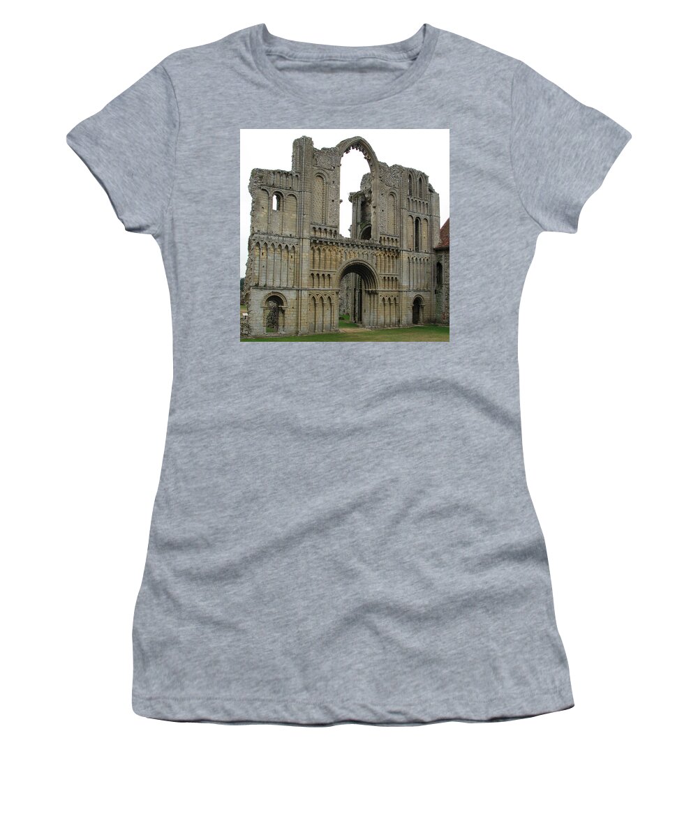 Abbey Women's T-Shirt featuring the photograph Castle Acre Abbey by Stephanie Grant