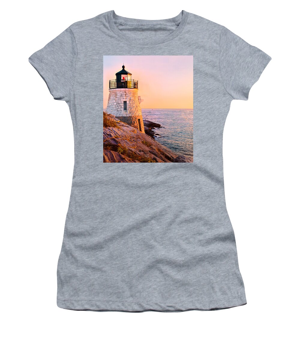 Castle Women's T-Shirt featuring the photograph Castle Hill Light 3 by Marianne Campolongo