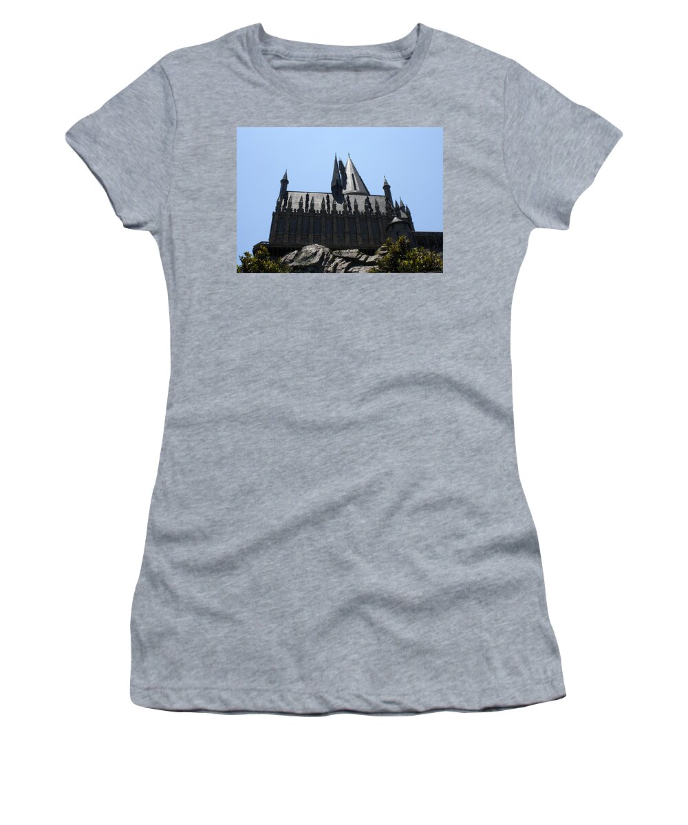 Hogwarts Castle Women's T-Shirt featuring the photograph Castle In The Clouds by David Nicholls