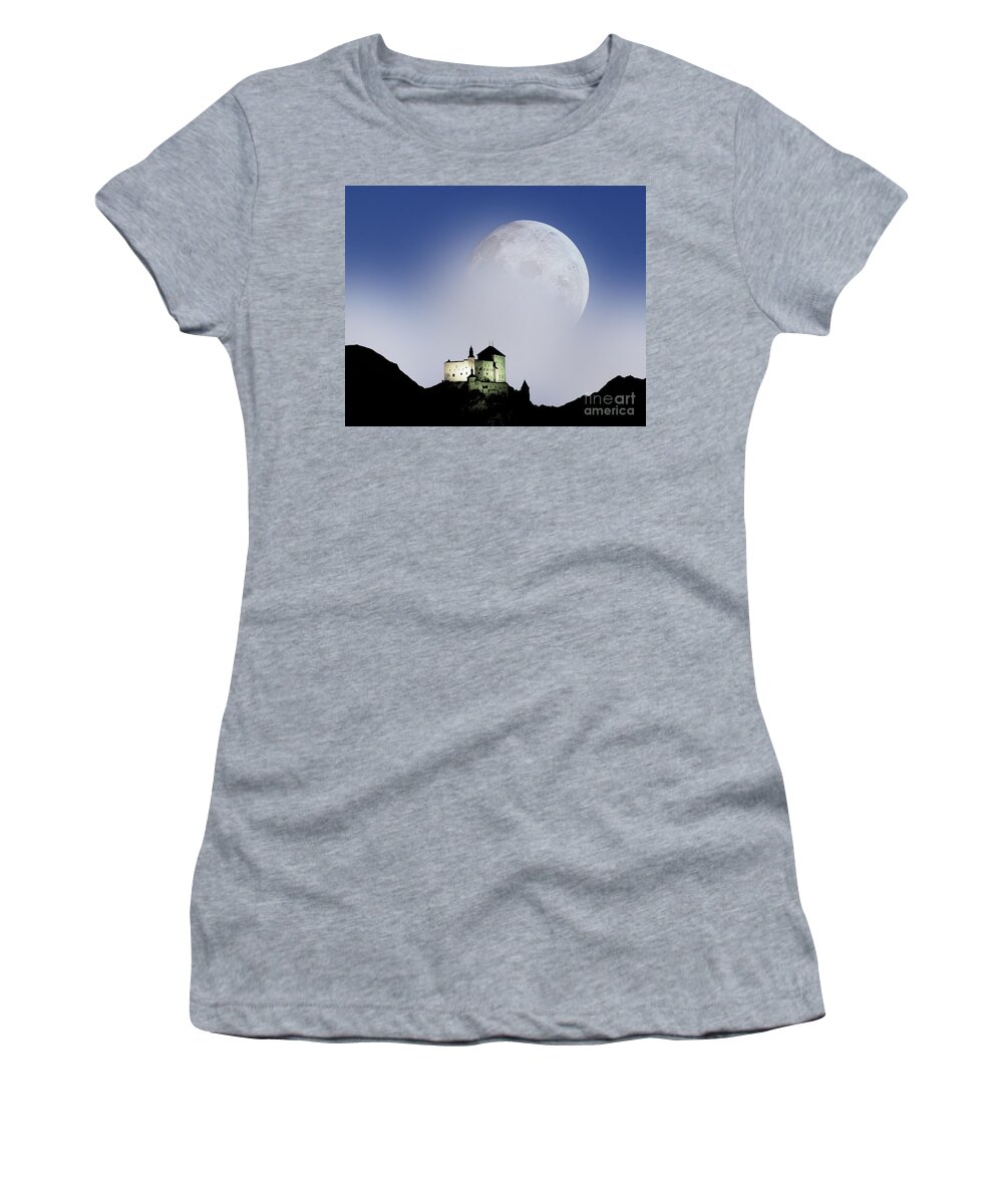 Tarasp Women's T-Shirt featuring the photograph Castle in the Sky by Edmund Nagele FRPS