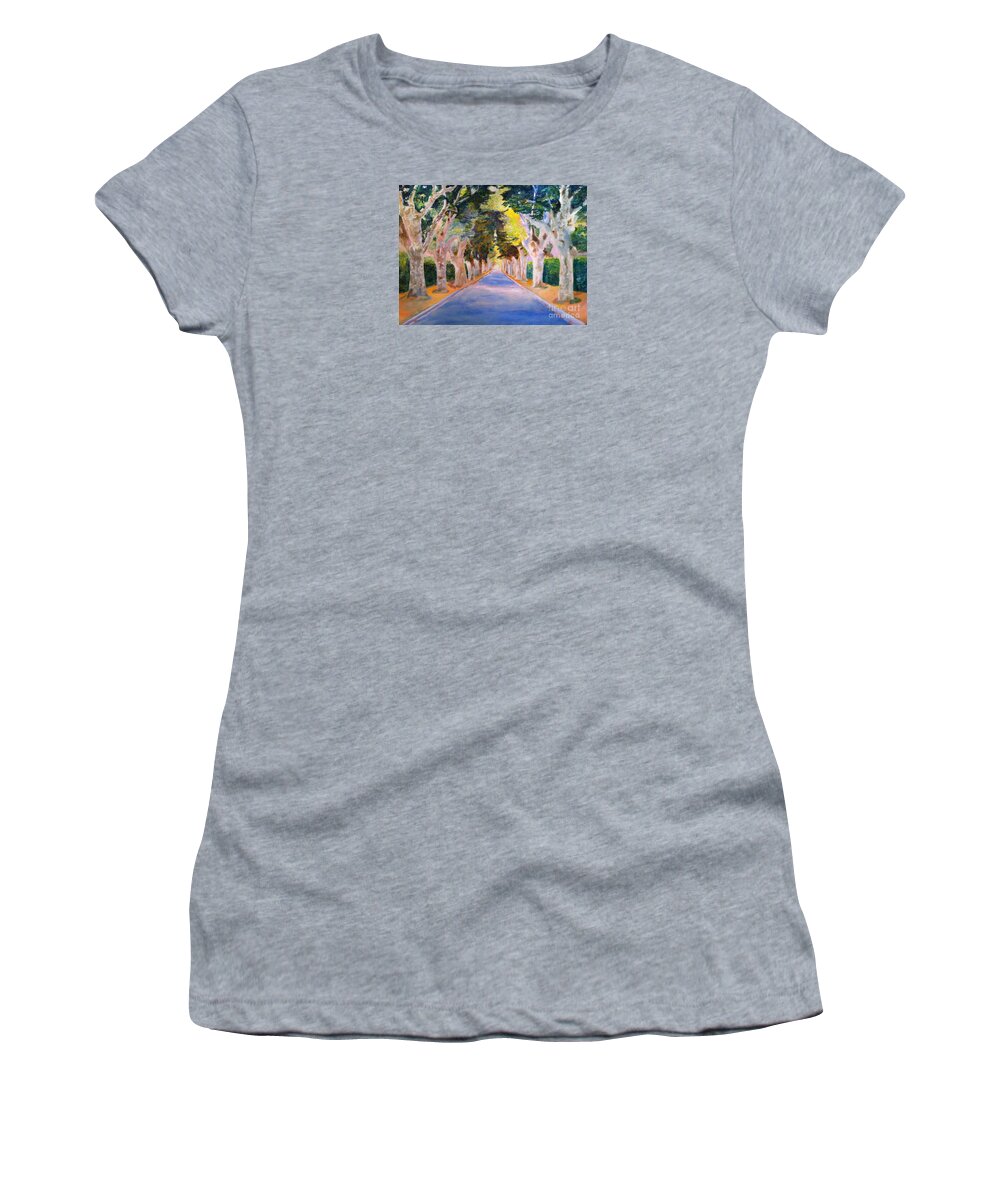 Trees Women's T-Shirt featuring the painting Cathedral by Kate Conaboy