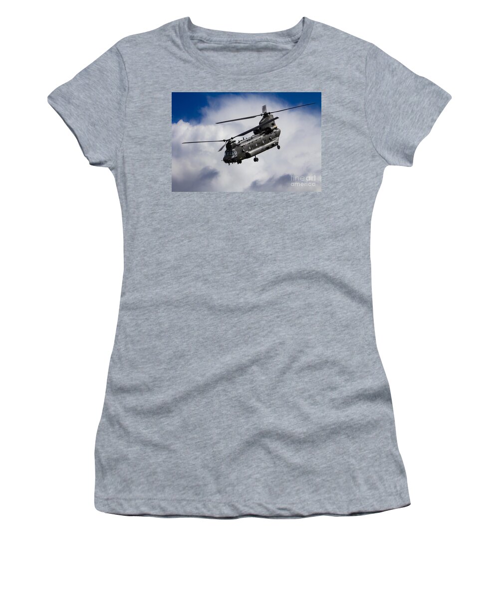 Raf Chinook Women's T-Shirt featuring the digital art CH47 Chinook by Airpower Art