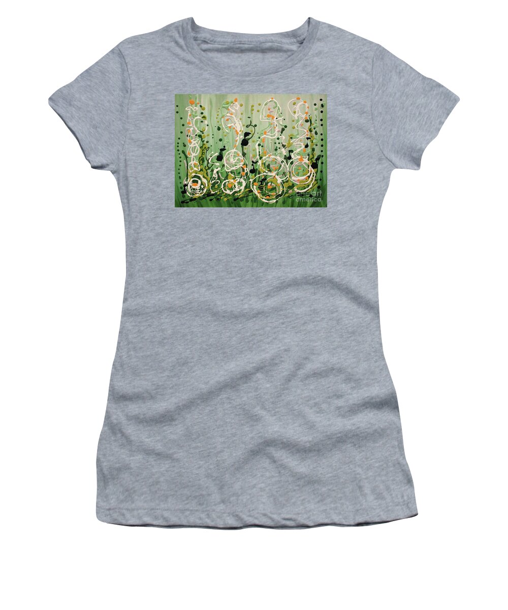 Champagne Symphony Women's T-Shirt featuring the painting Champagne Symphony by Holly Carmichael