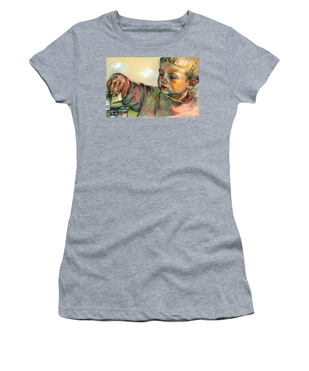 Charlie Women's T-Shirt featuring the drawing Charlie by Stan Esson