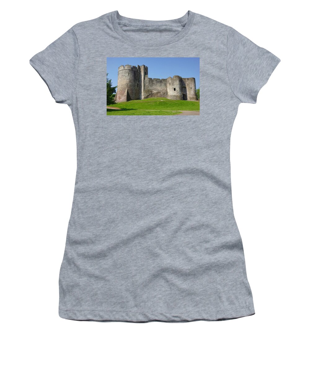 Castle Women's T-Shirt featuring the photograph Chepstow Castle 170 by Ron Harpham