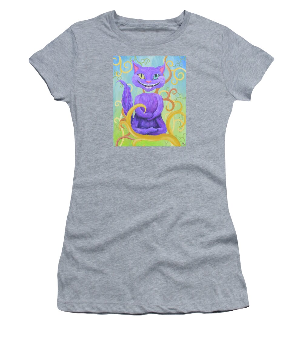 Cheshire Women's T-Shirt featuring the painting Cheshire Grin by Meganne Peck