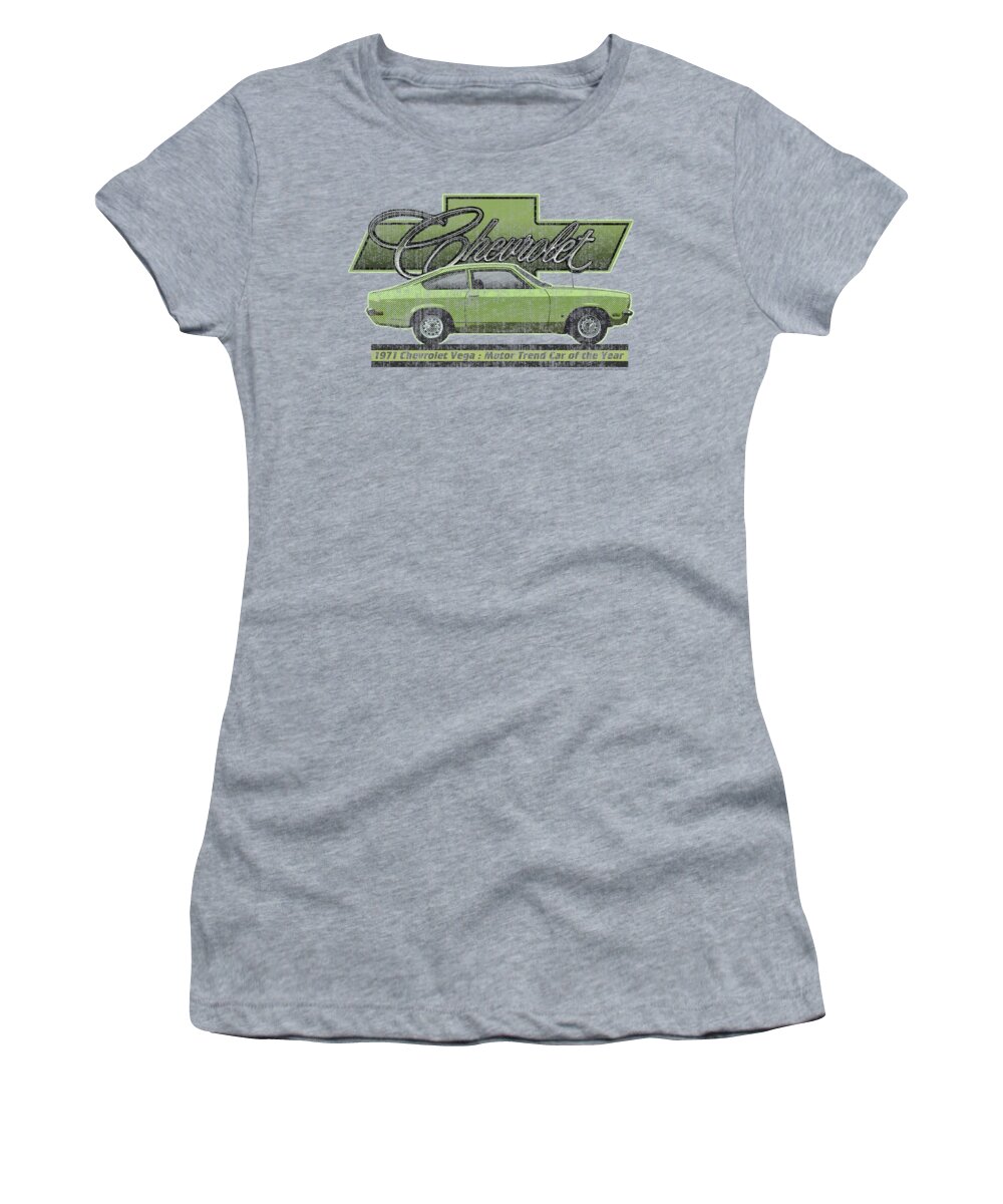  Women's T-Shirt featuring the digital art Chevrolet - Vega Car Of The Year 71 by Brand A