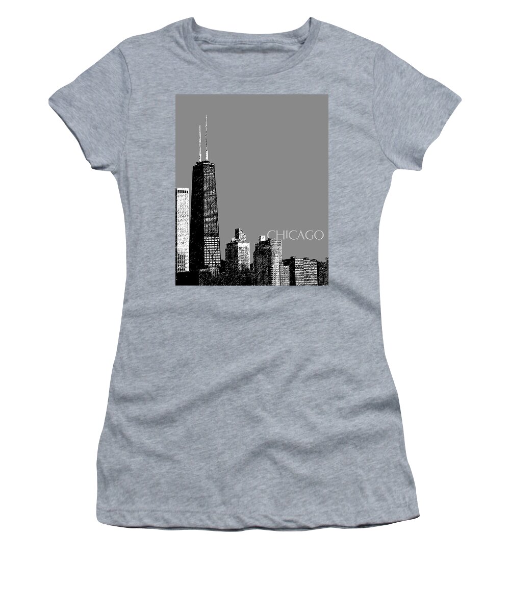 Architecture Women's T-Shirt featuring the digital art Chicago Hancock Building - Pewter by DB Artist