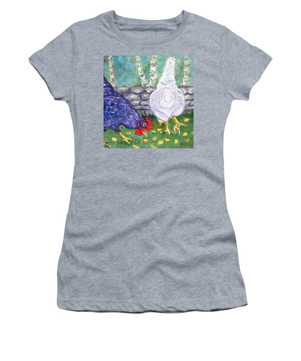 Chicken Women's T-Shirt featuring the photograph Chicken Neighbors by Natalie Rotman Cote