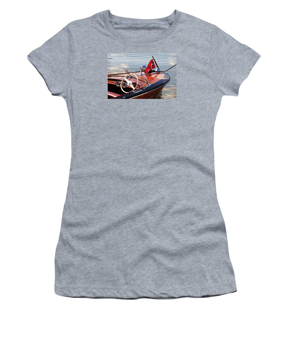 Boat Women's T-Shirt featuring the photograph Chris Craft Deluxe Runabout by Neil Zimmerman