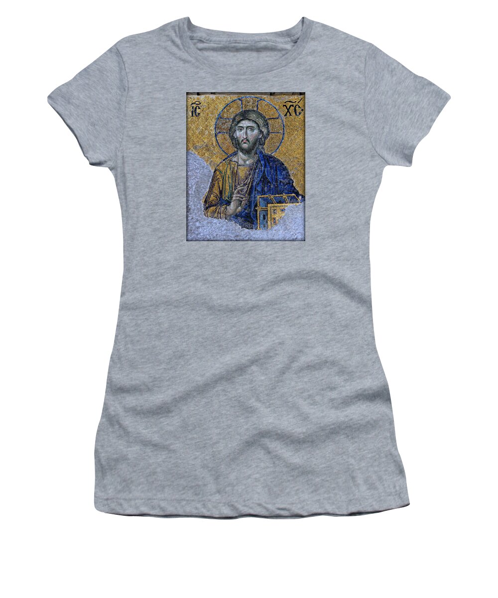 Christ Pantocrator Women's T-Shirt featuring the photograph Christ Pantocrator -- Hagia Sophia by Stephen Stookey
