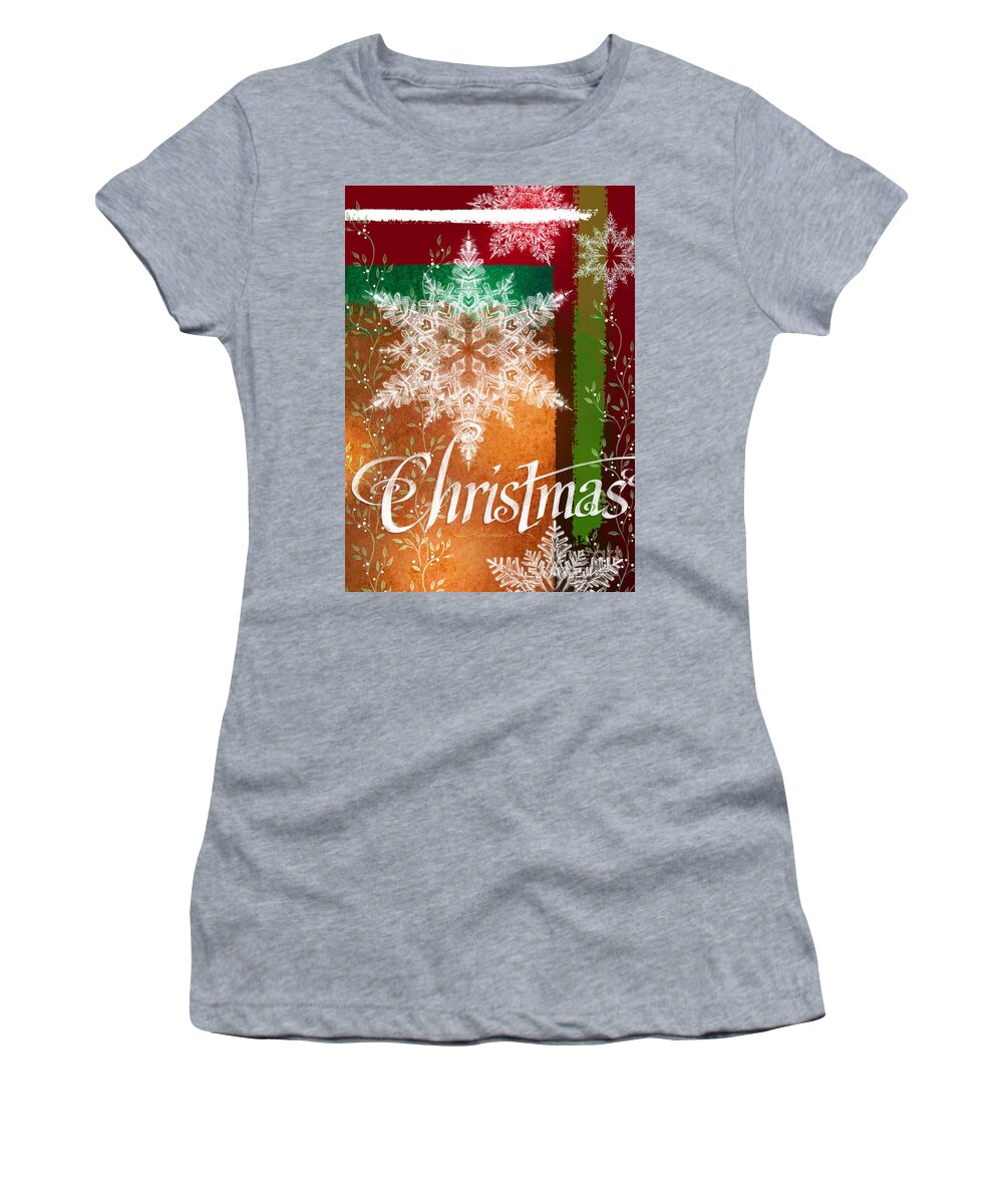 Christmas Women's T-Shirt featuring the digital art Christmas Greetings by Randy Wollenmann