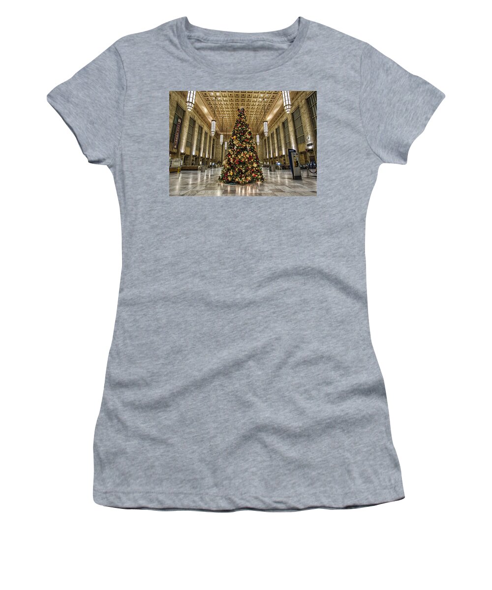Christmas Women's T-Shirt featuring the photograph Christmas on 30th street by Rob Dietrich