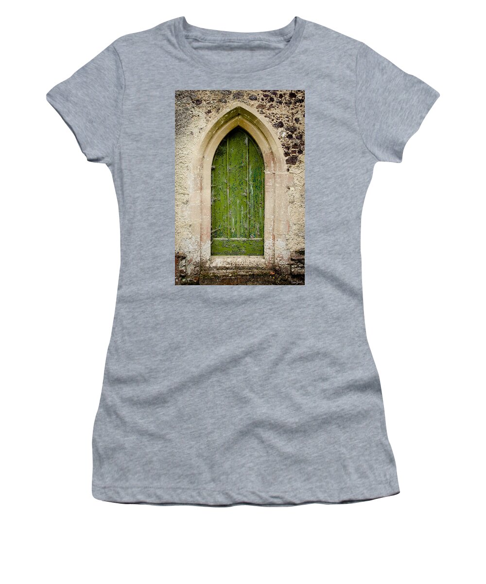 Church Door Women's T-Shirt featuring the photograph Church Door by Karen Varnas