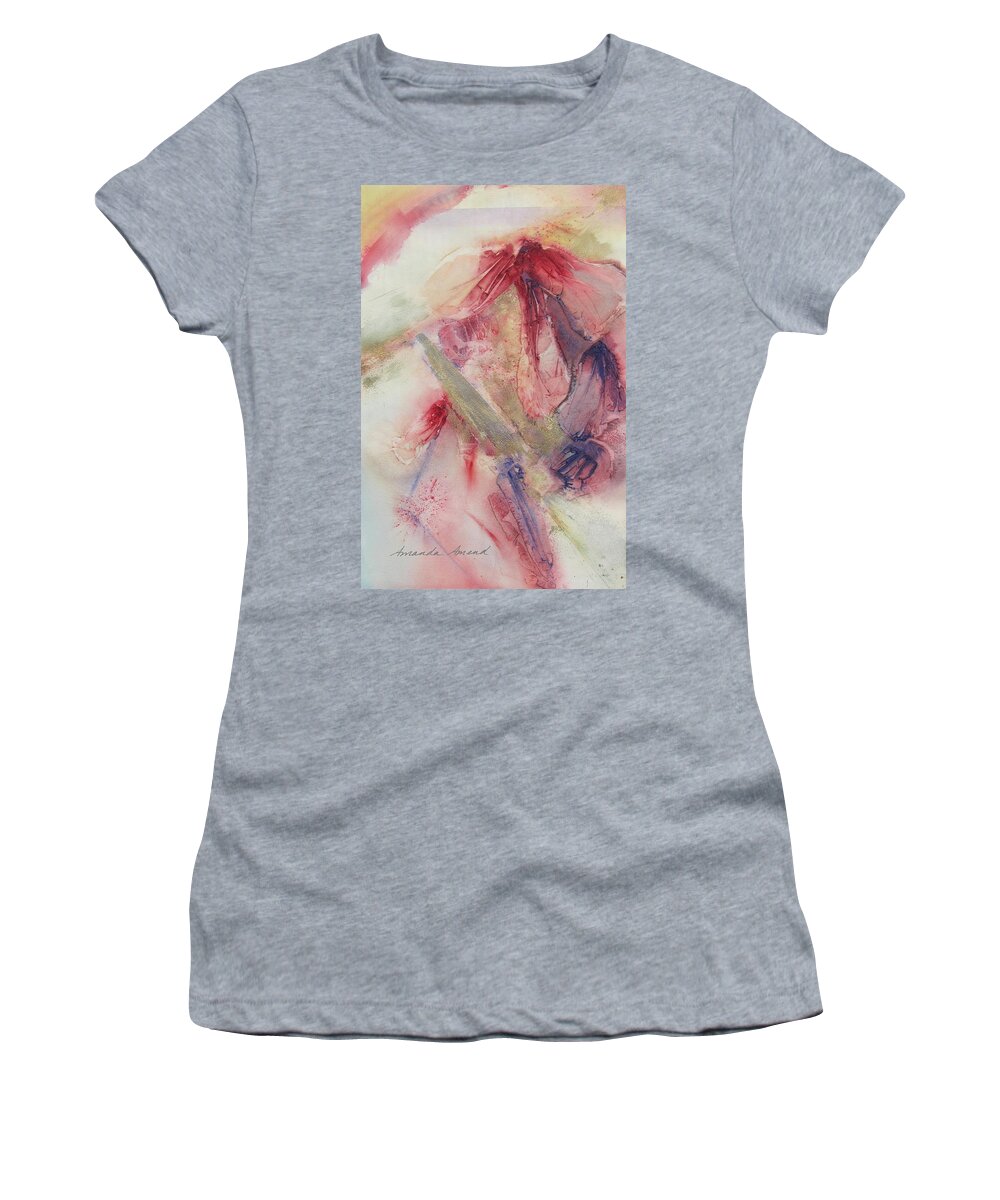 Abstract Watercolor Painting Women's T-Shirt featuring the painting Clarion by Amanda Amend