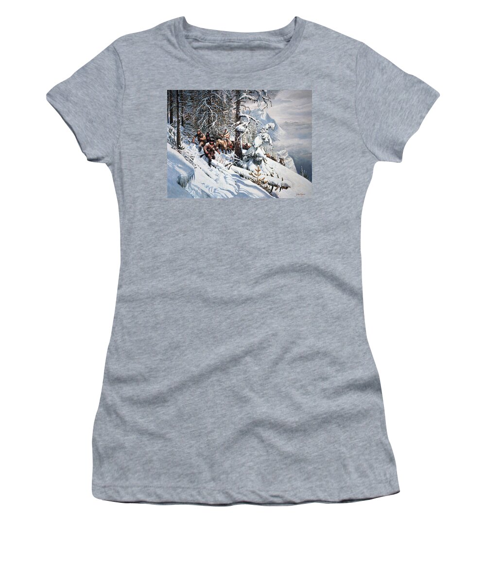 1805 Women's T-Shirt featuring the painting Clymer Lewis And Clark by Granger