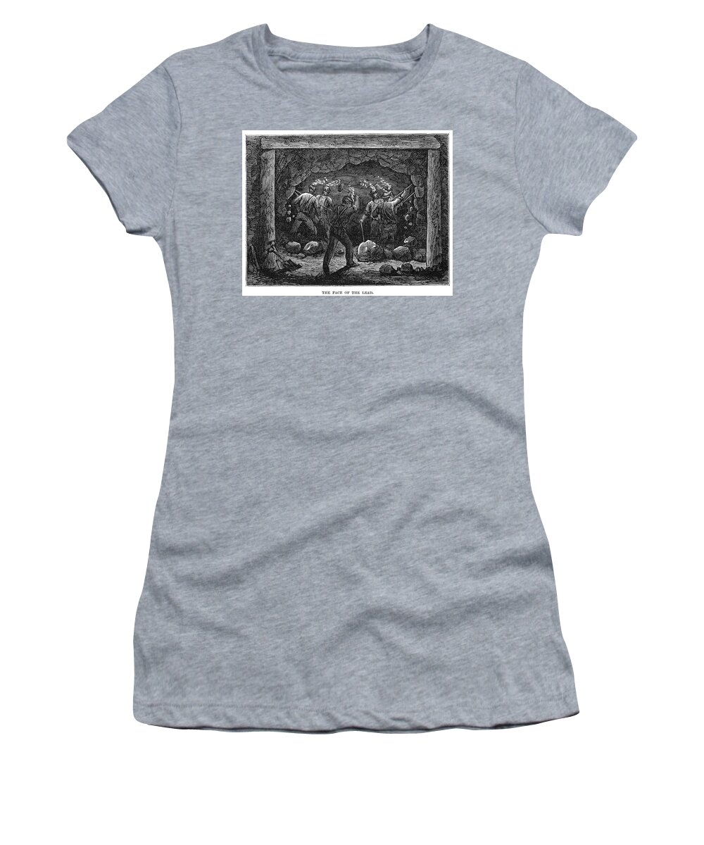 1867 Women's T-Shirt featuring the painting Coal Mine, 1867 by Granger