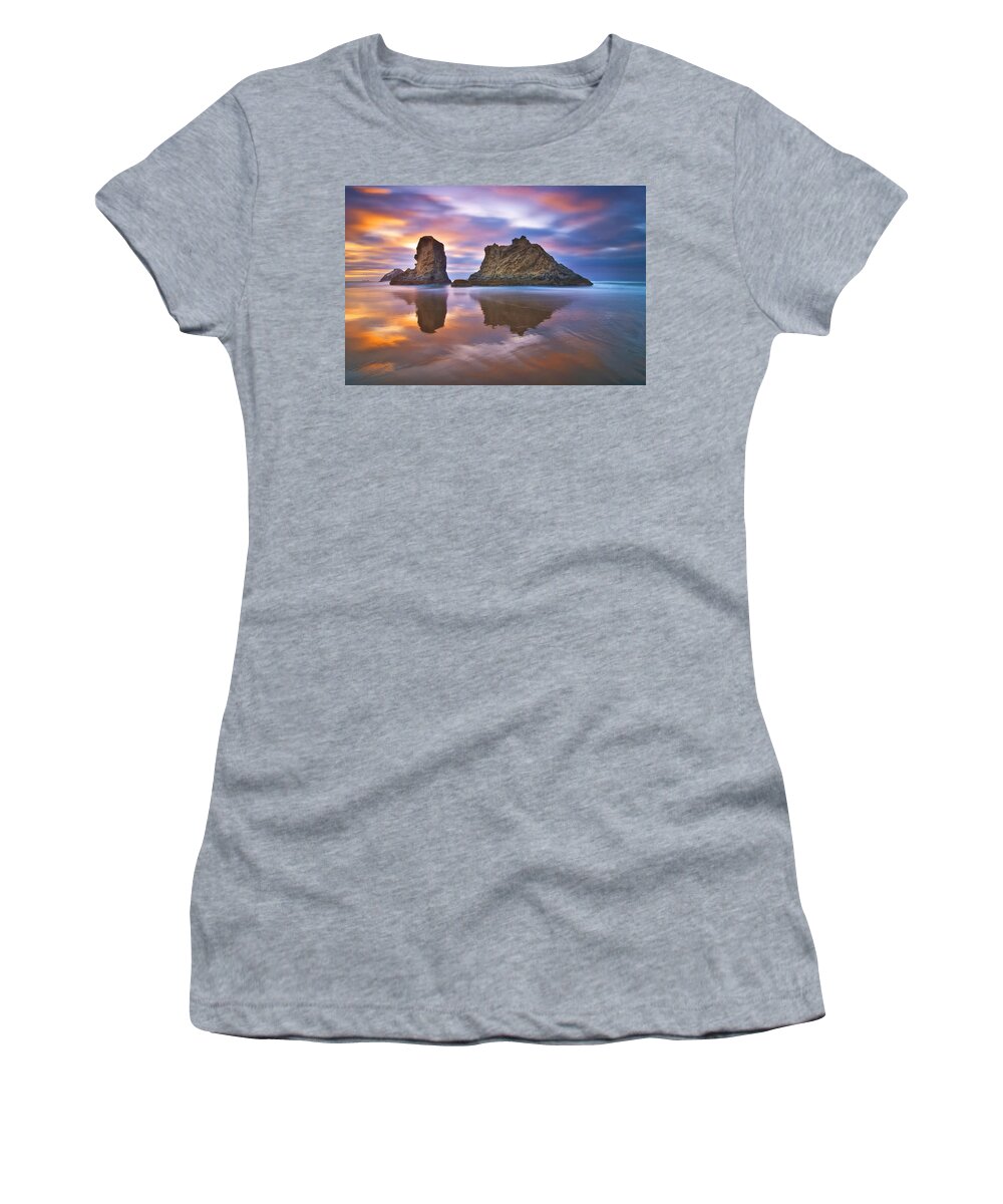 Clouds Women's T-Shirt featuring the photograph Coastal Cloud Dance by Darren White