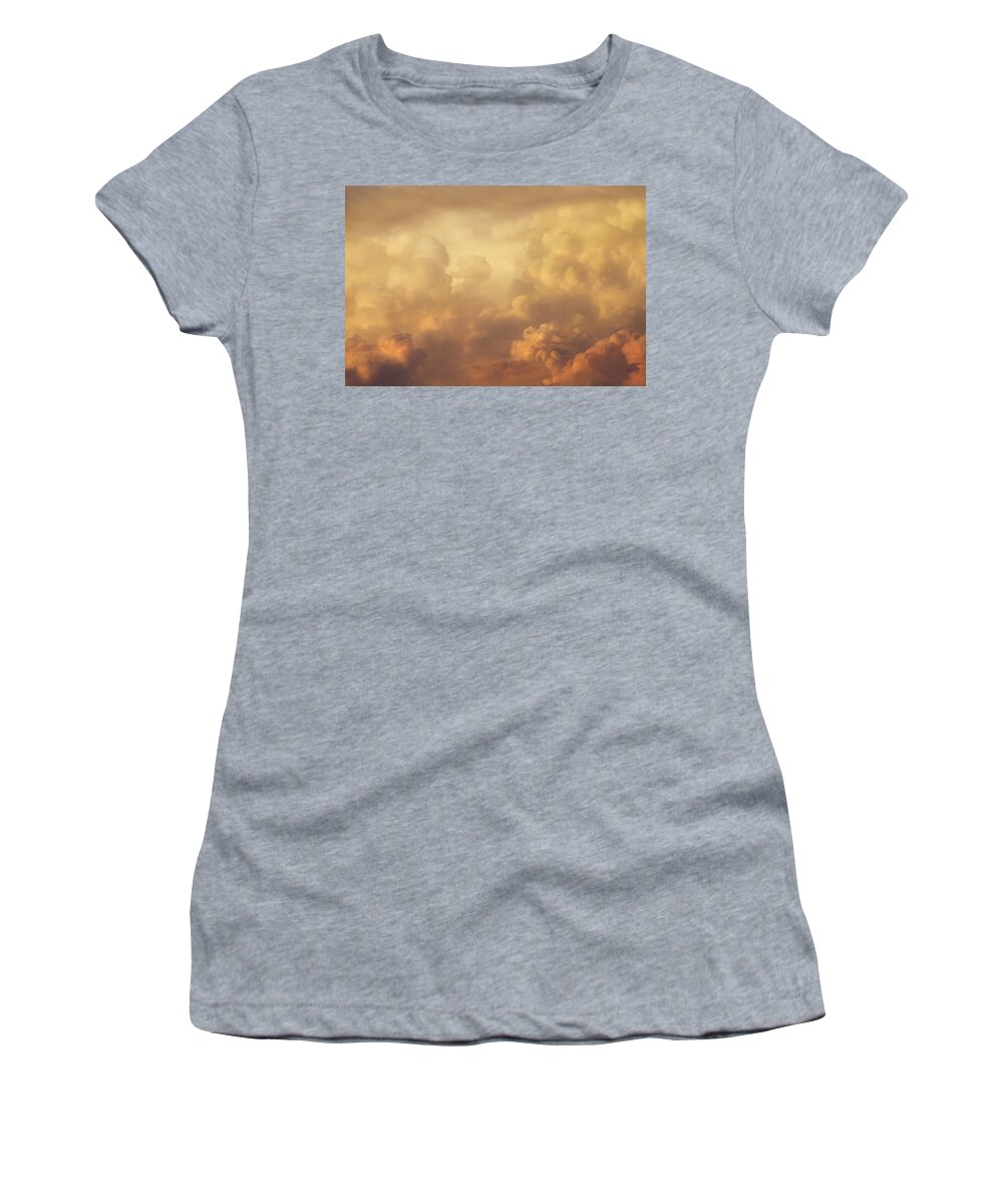 Sunset Women's T-Shirt featuring the photograph Colorful Orange Magenta Storm Clouds At Sunset by Keith Webber Jr