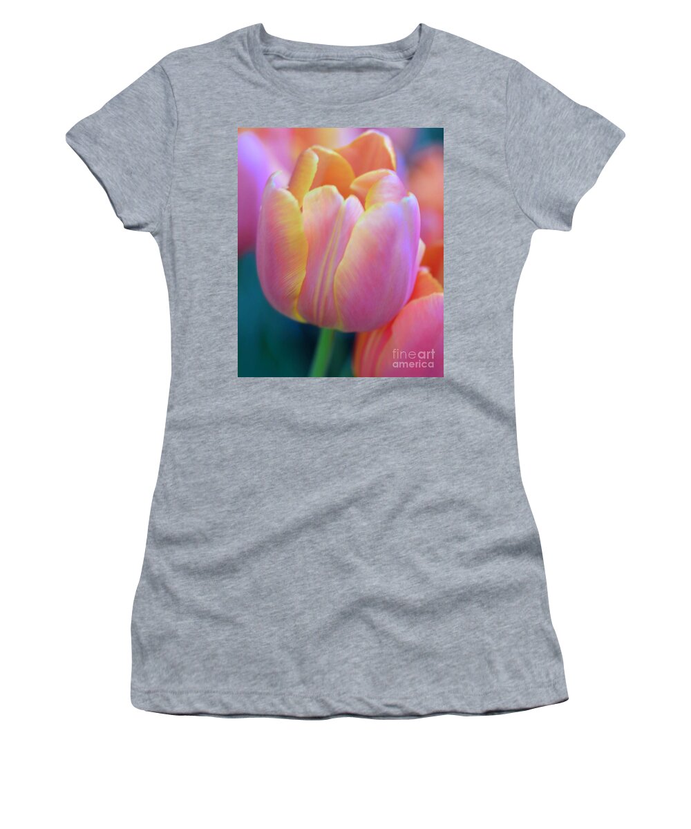 Tulip Women's T-Shirt featuring the photograph Colorful Tulip by Kathleen Struckle
