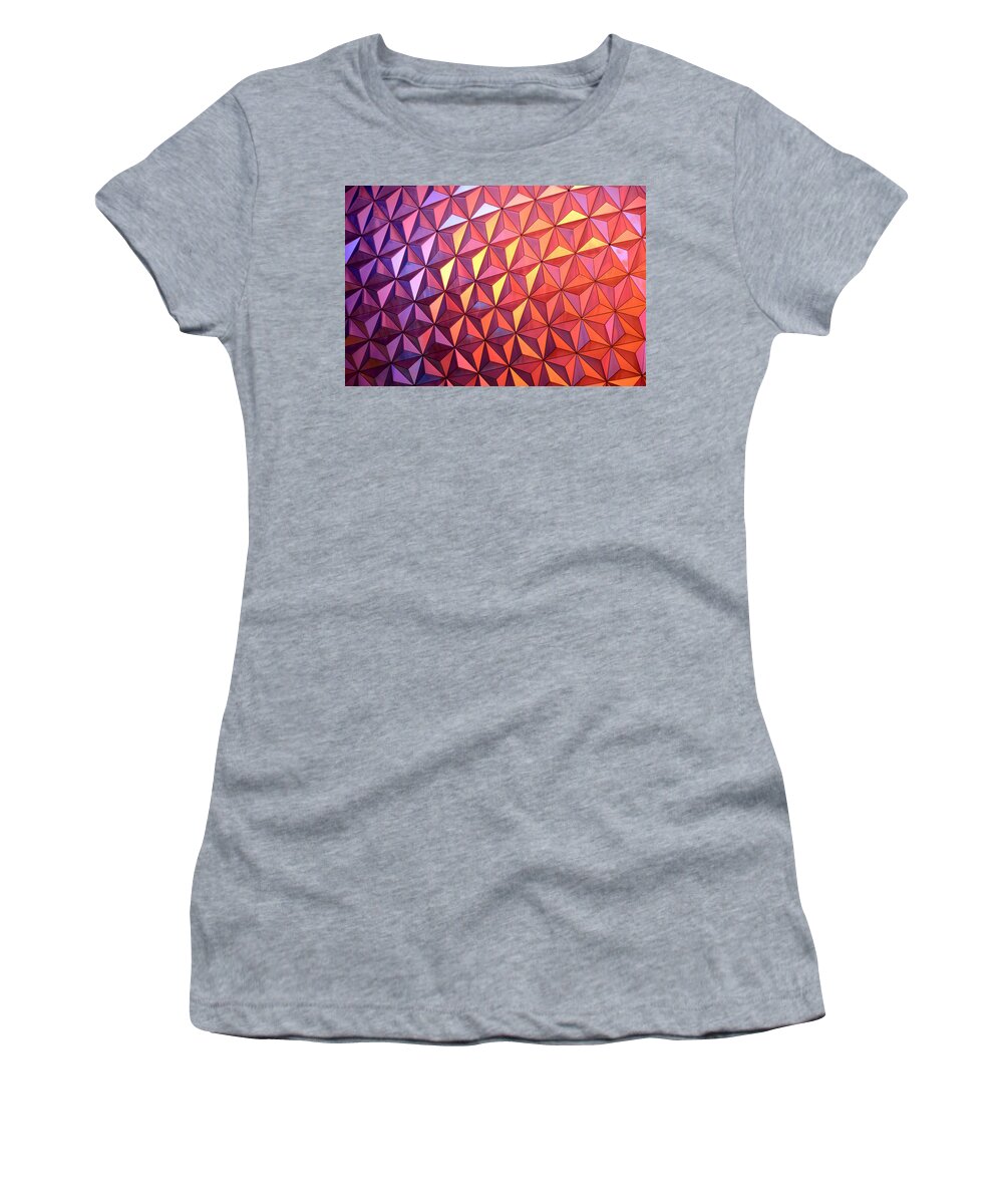 Epcot Park Florida Women's T-Shirt featuring the photograph Colors of Epcot by David Lee Thompson