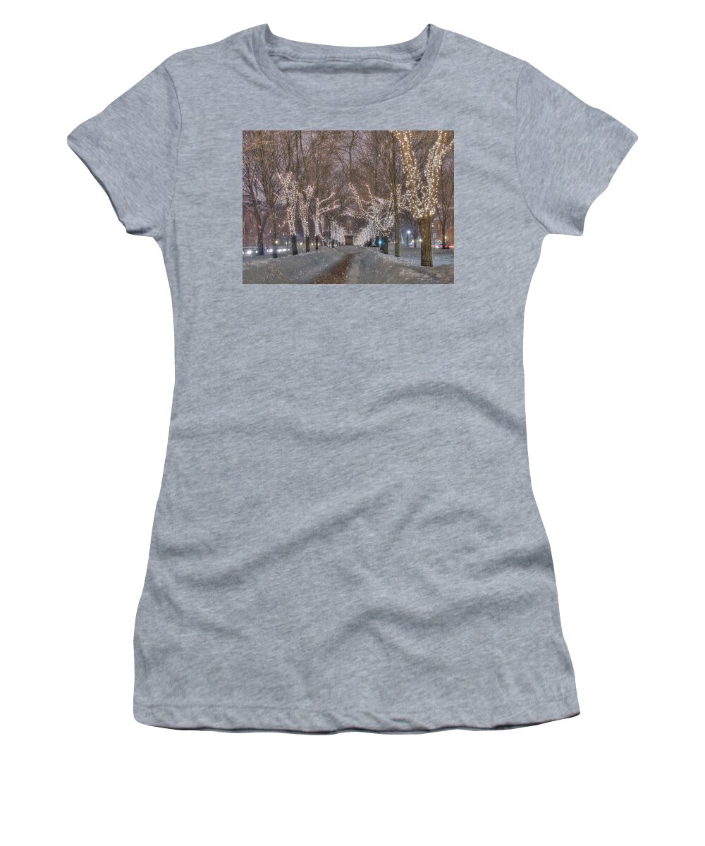 Boston Women's T-Shirt featuring the photograph Commonwealth Ave Mall - Boston by Joann Vitali