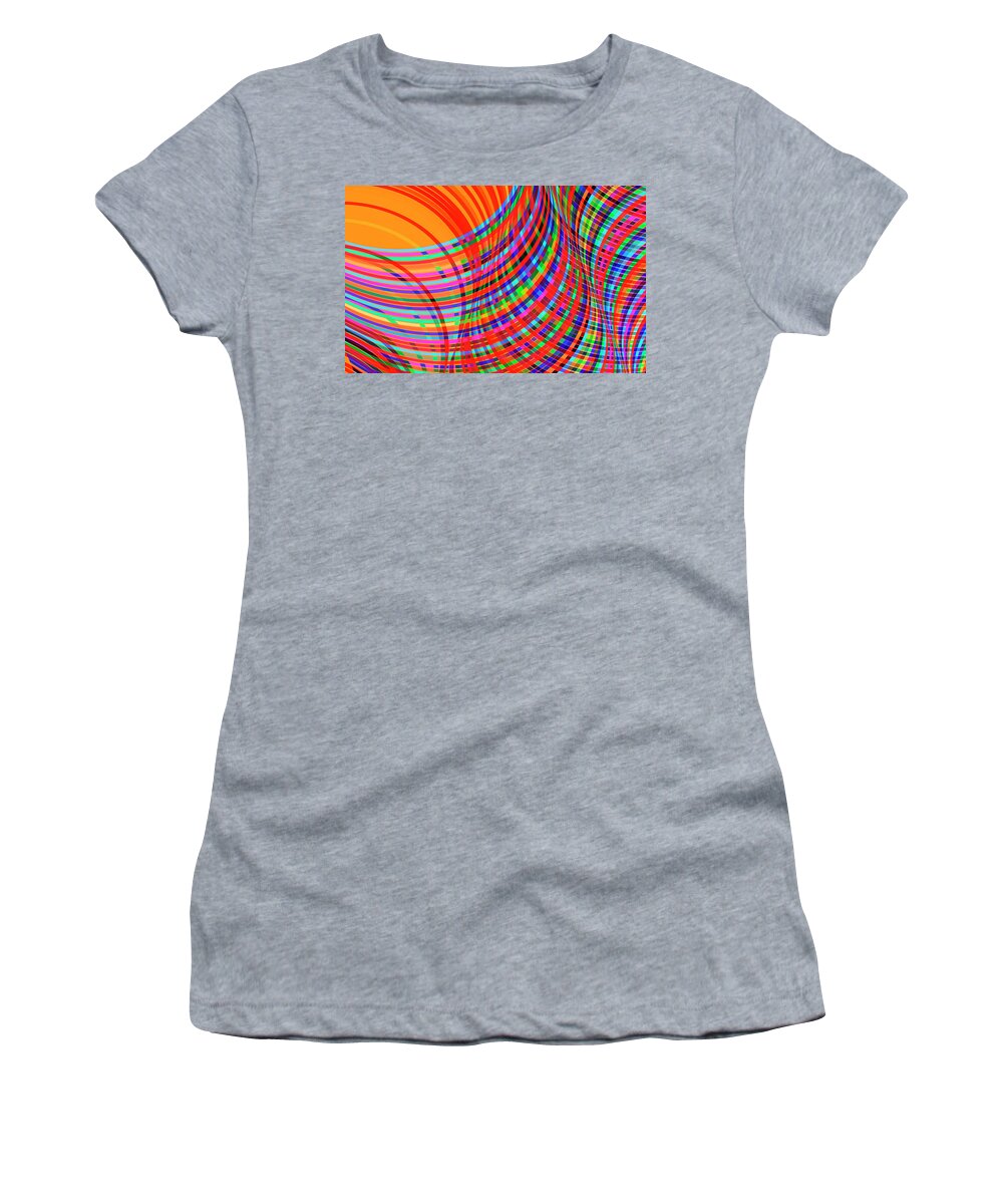Abstract Women's T-Shirt featuring the photograph Complex Crisscrossing Multi Colored by Ikon Images