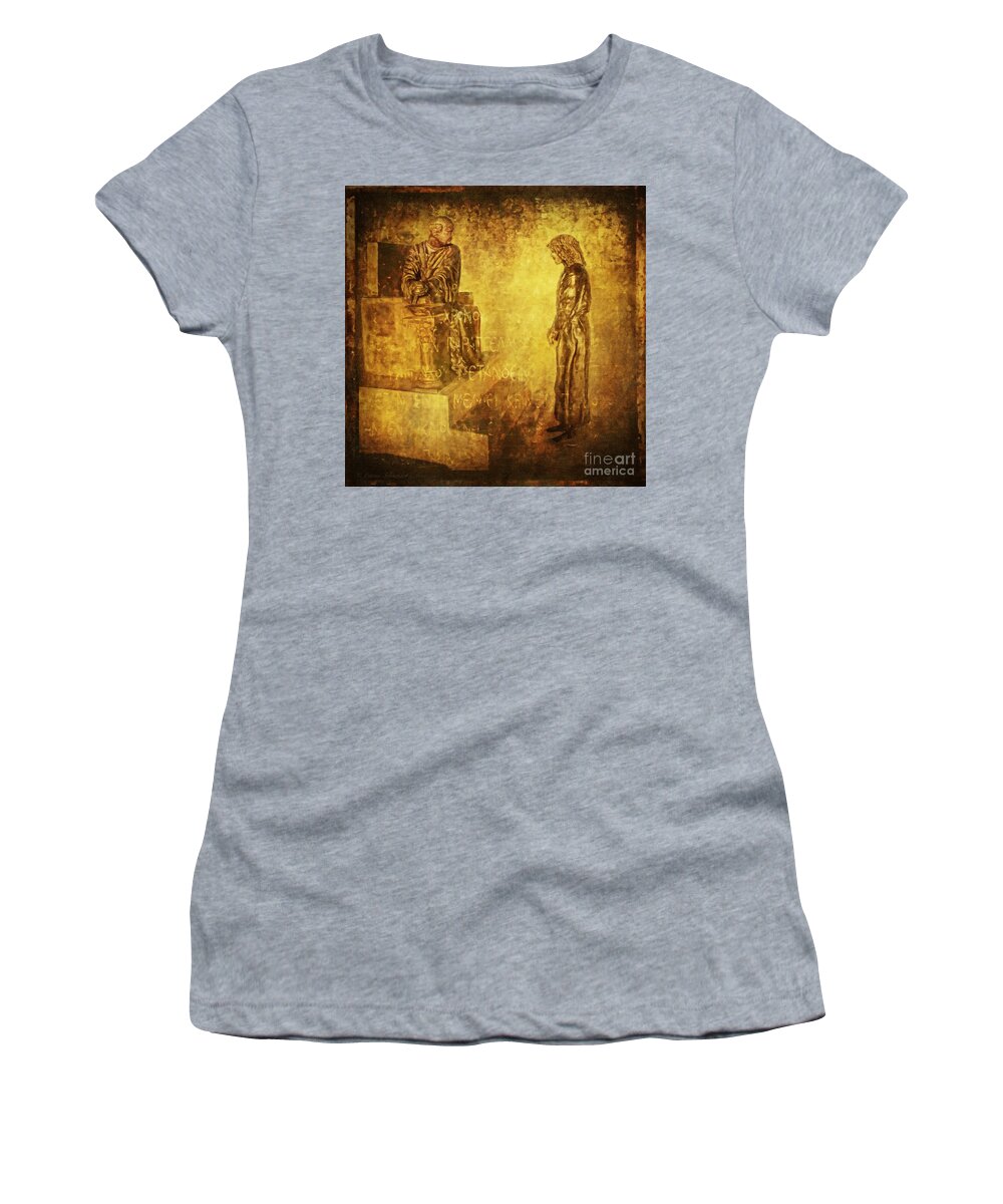 Jesus Women's T-Shirt featuring the digital art CONDEMNED Via Dolorosa1 by Lianne Schneider