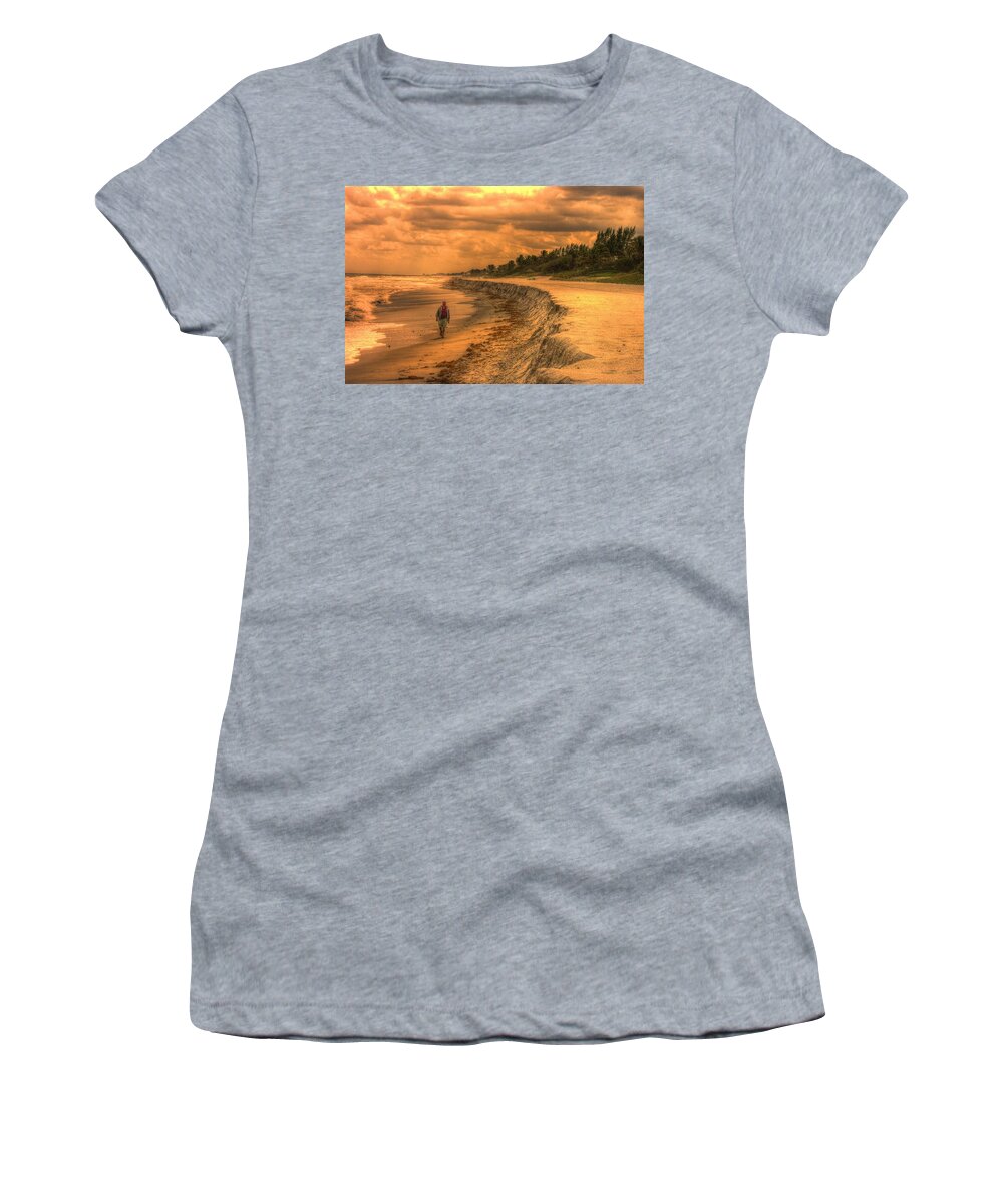 Beach Women's T-Shirt featuring the photograph Soul search by Dennis Baswell