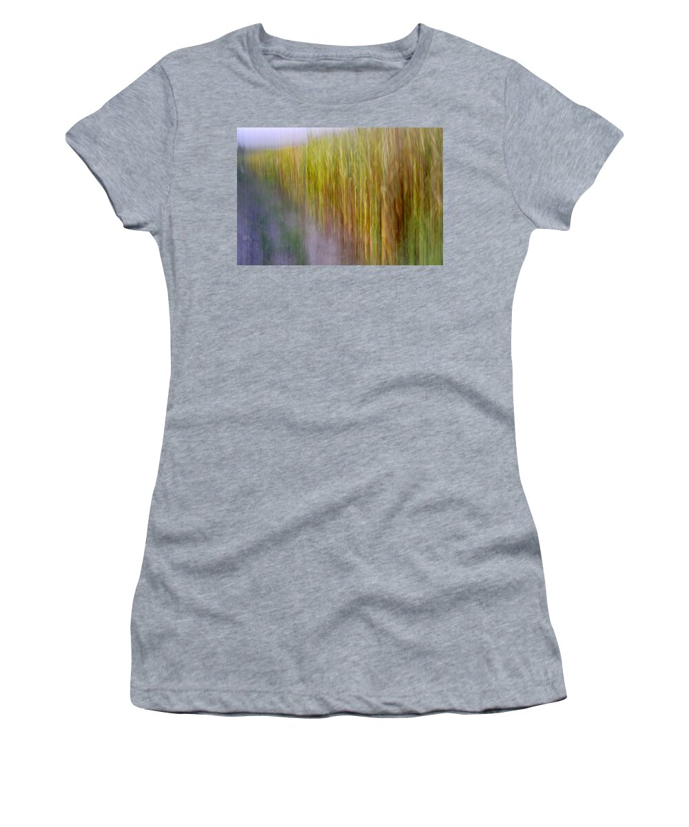 Abstracts Women's T-Shirt featuring the photograph Cornfields. Memories of Van Gogh.... by Guido Montanes Castillo