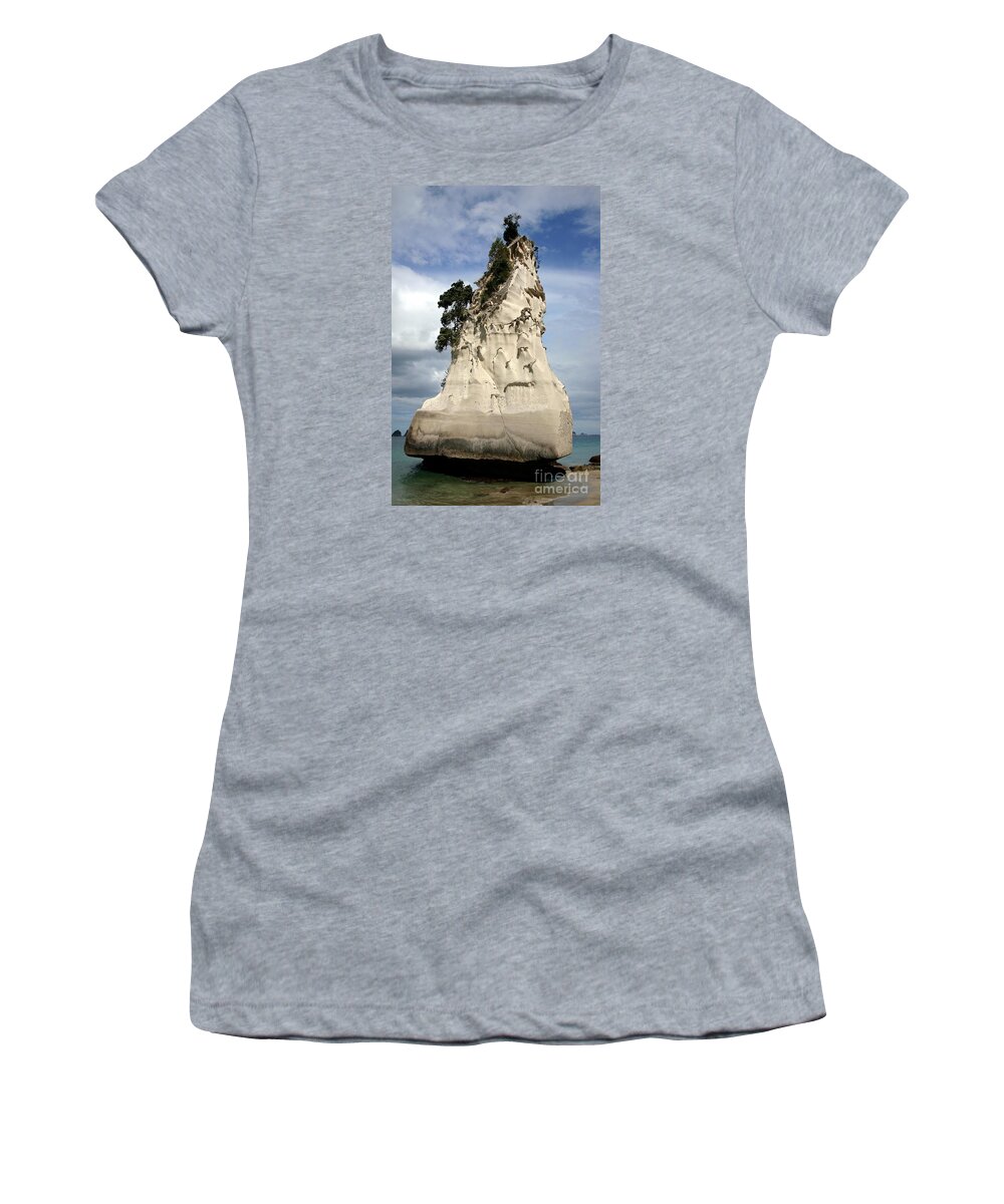 Coromandel Rock Women's T-Shirt featuring the photograph Coromandel Rock by Barbie Corbett-Newmin