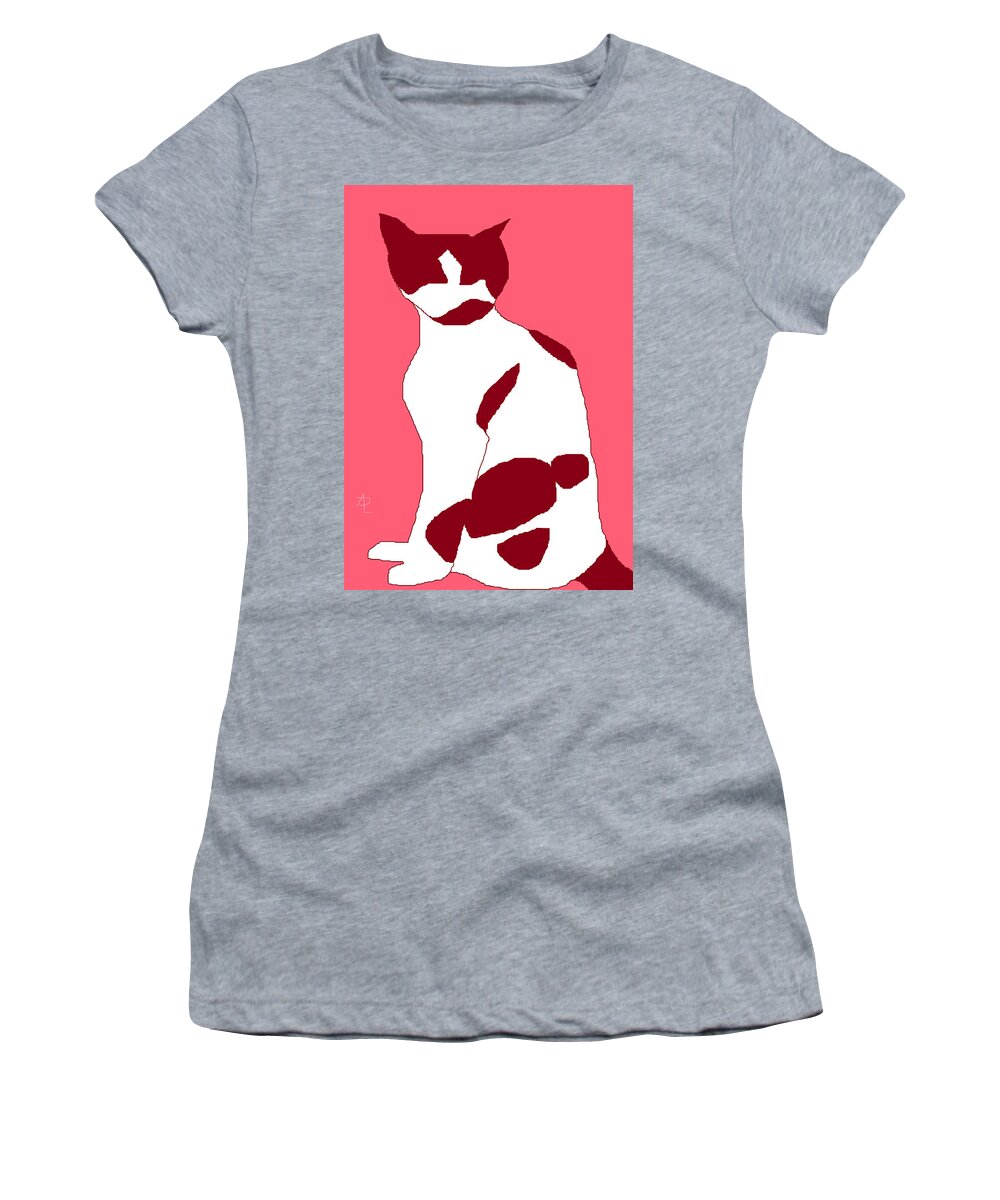 Cat Women's T-Shirt featuring the painting Cosmos Rose by Anita Dale Livaditis