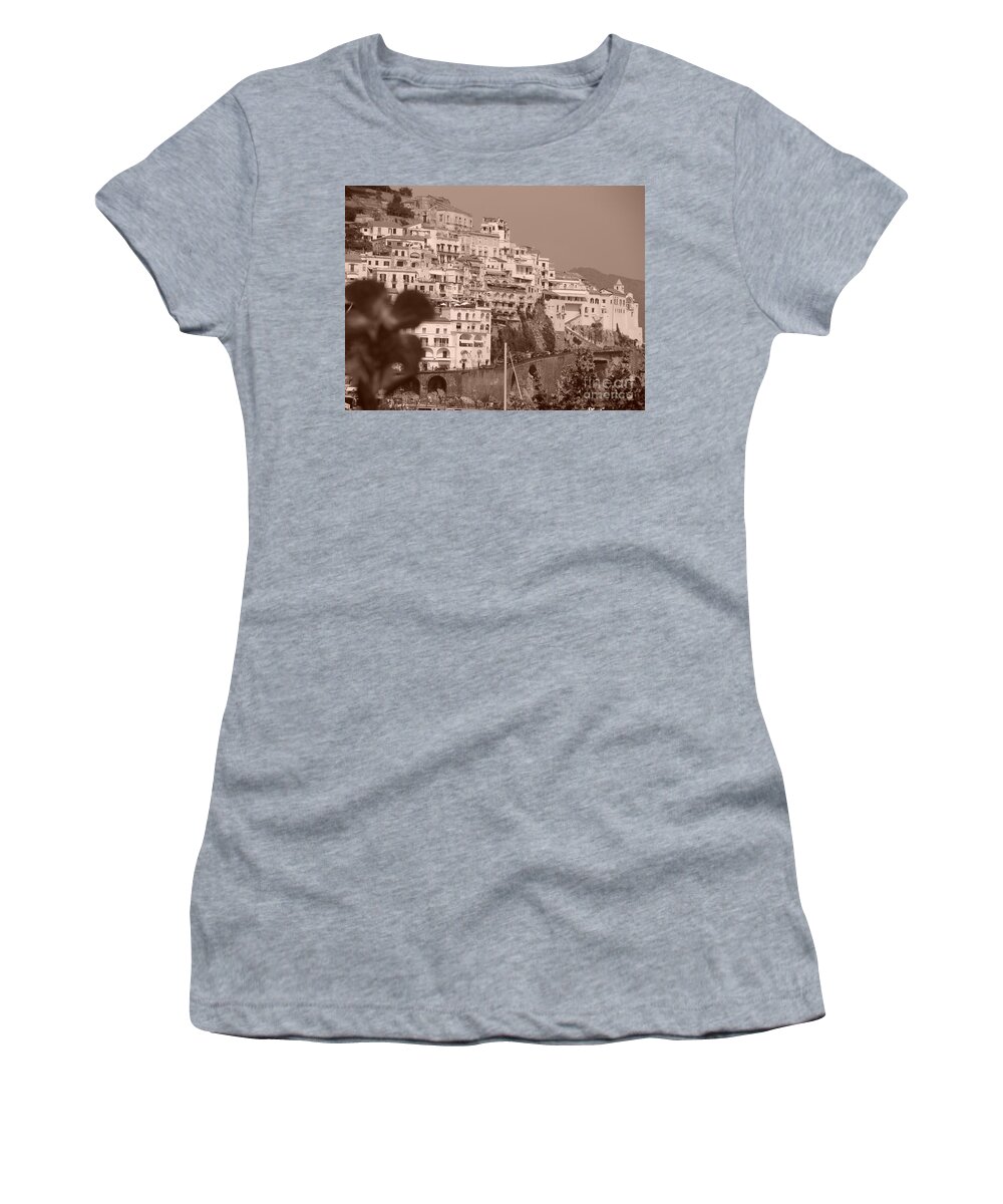 Amalfi Women's T-Shirt featuring the photograph Costiera Amalfitana by Tiziana Maniezzo
