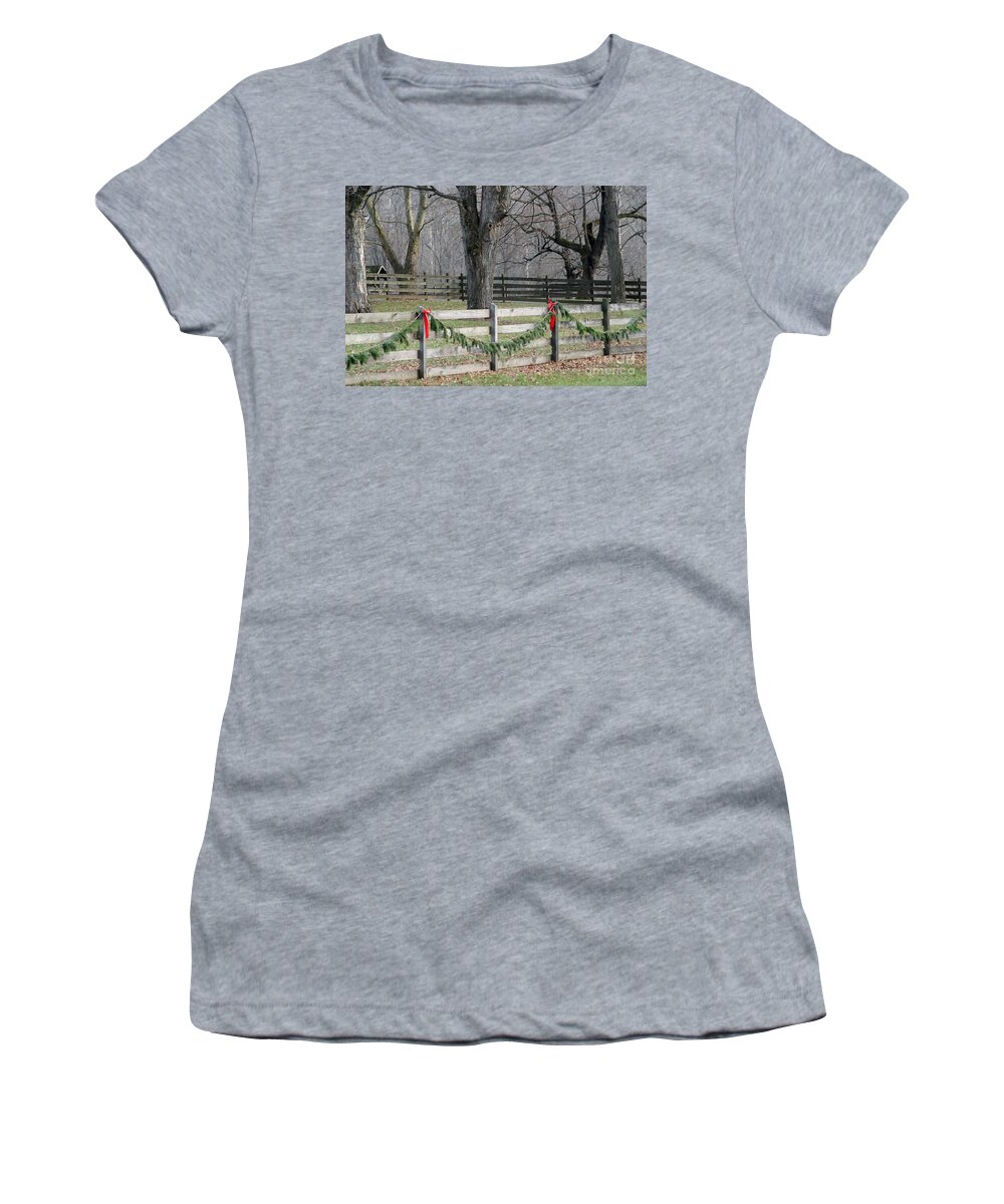 Rural Women's T-Shirt featuring the photograph Country Christmas by Living Color Photography Lorraine Lynch
