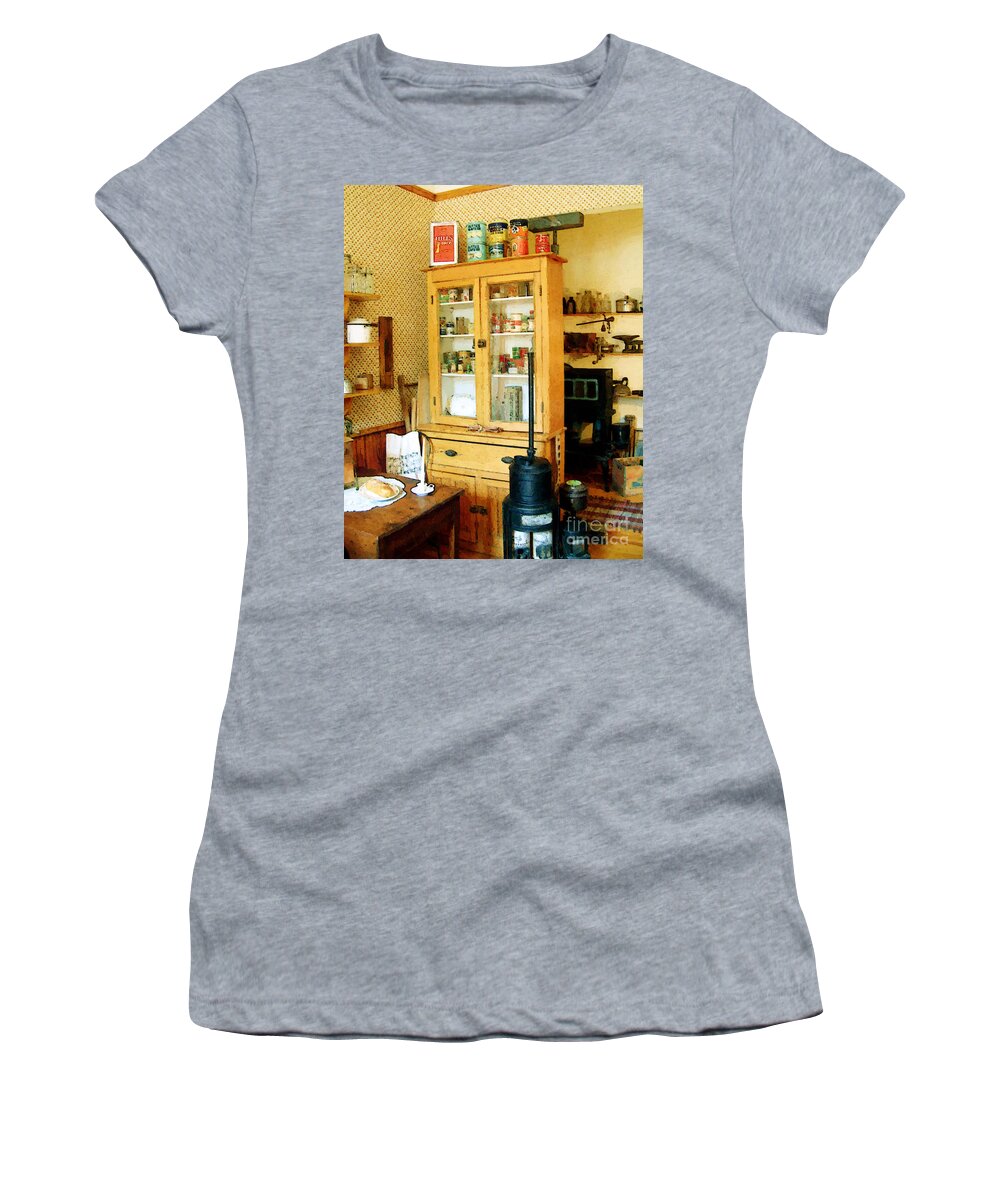 Antiques Women's T-Shirt featuring the painting Country Kitchen Sunshine III by RC DeWinter