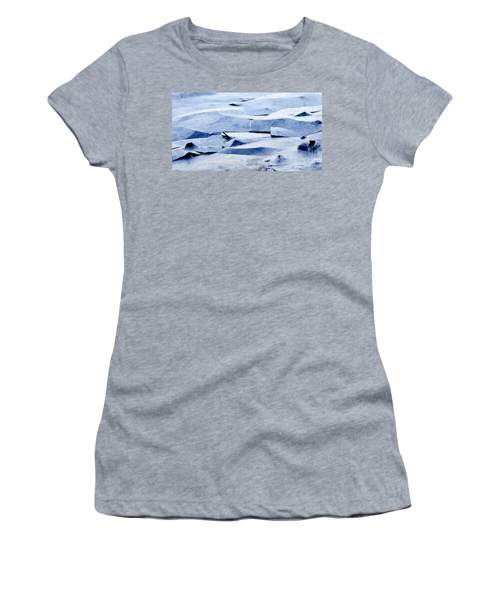 Ice Women's T-Shirt featuring the photograph Cracked Icescape by Liz Leyden