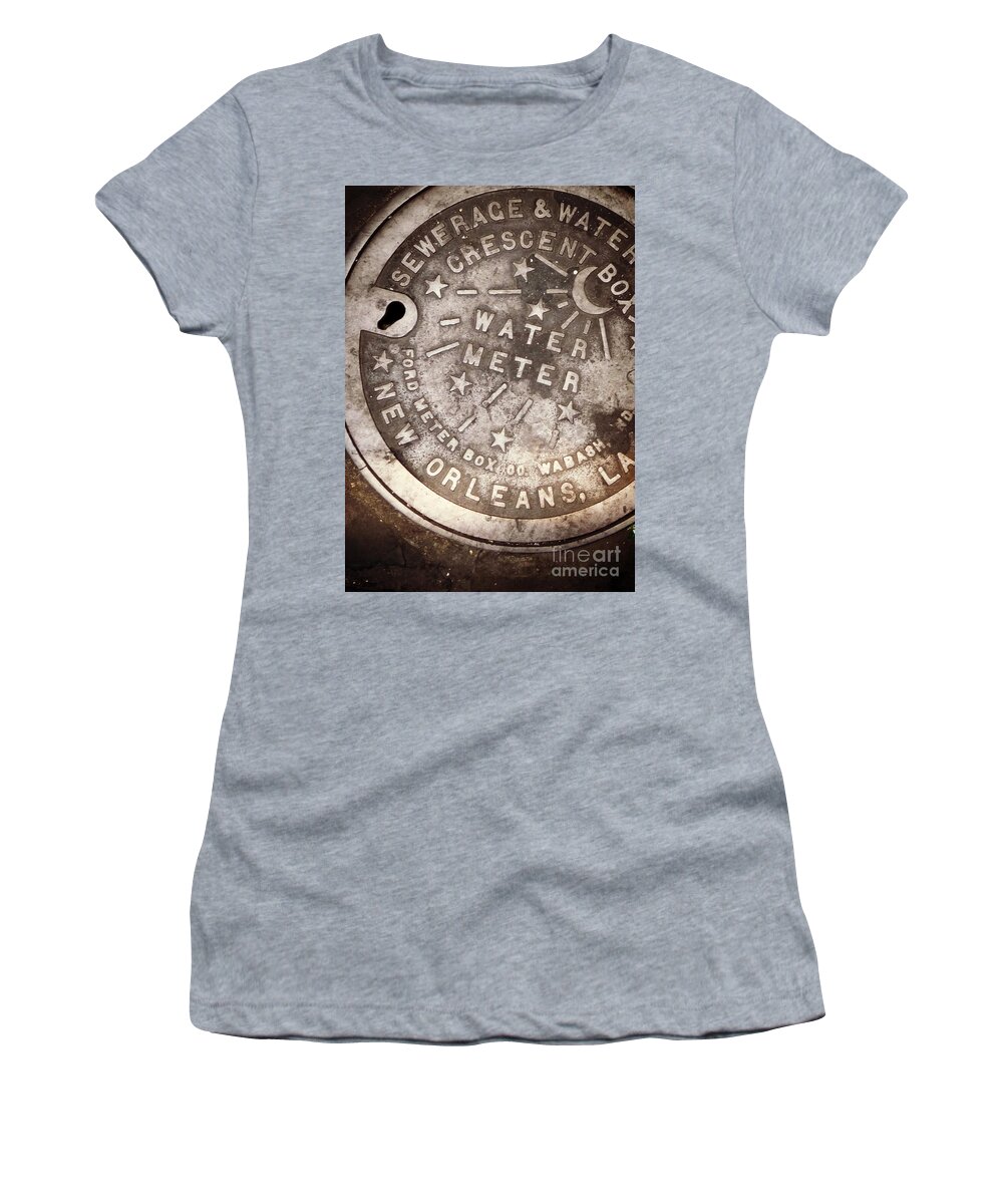 New Orleans Women's T-Shirt featuring the photograph Crescent City Water Meter by Valerie Reeves