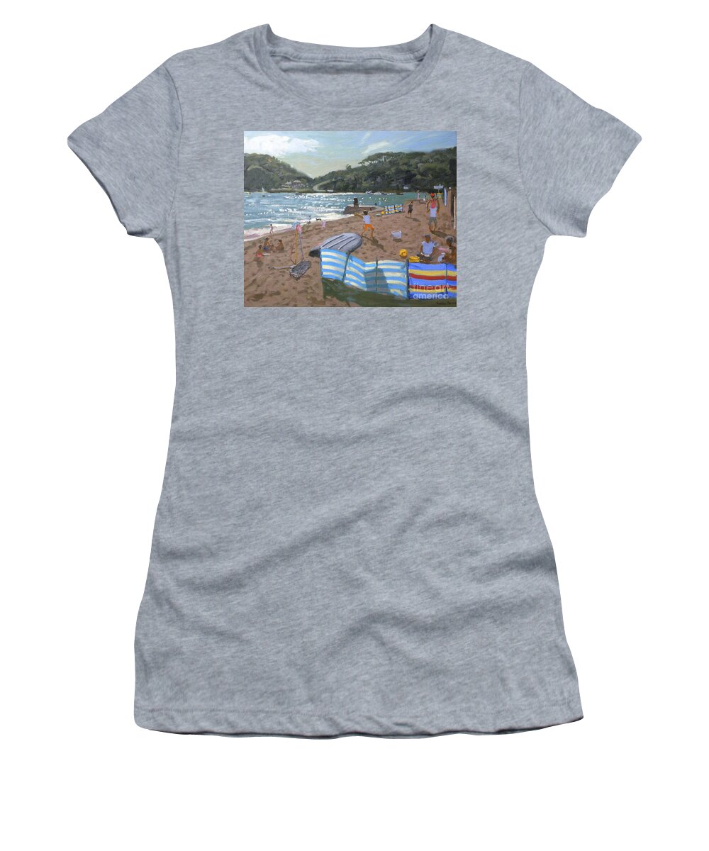Sun Women's T-Shirt featuring the painting Cricket Teignmouth by Andrew Macara