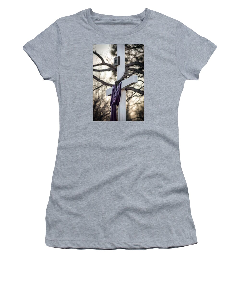 Cross Women's T-Shirt featuring the photograph Cross of Jesus by Tracy Brock