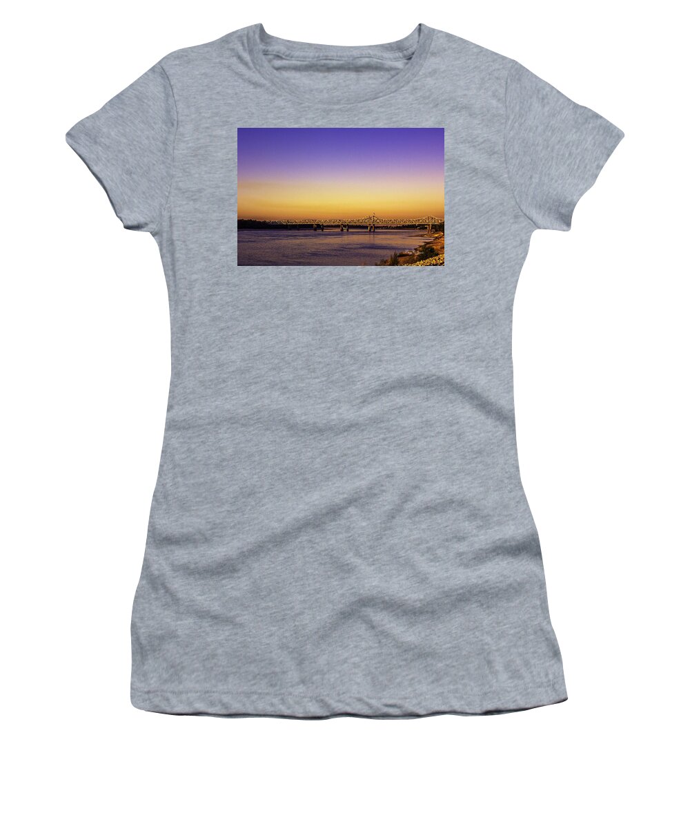 Mississippi River Women's T-Shirt featuring the photograph Crossing the Mississippi by Barry Jones