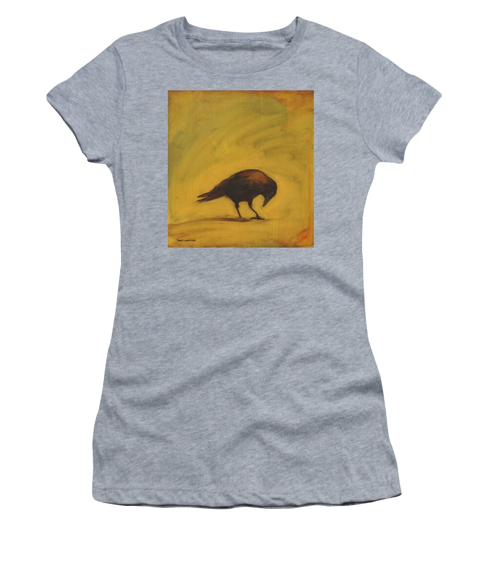 Crow Women's T-Shirt featuring the painting Crow 11 by David Ladmore