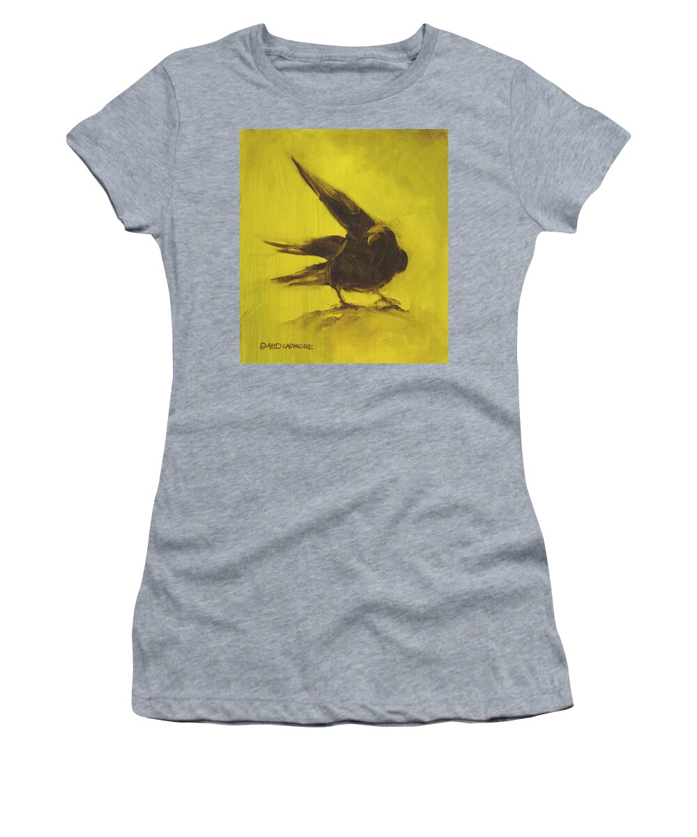 Crow Women's T-Shirt featuring the painting Crow 2 by David Ladmore