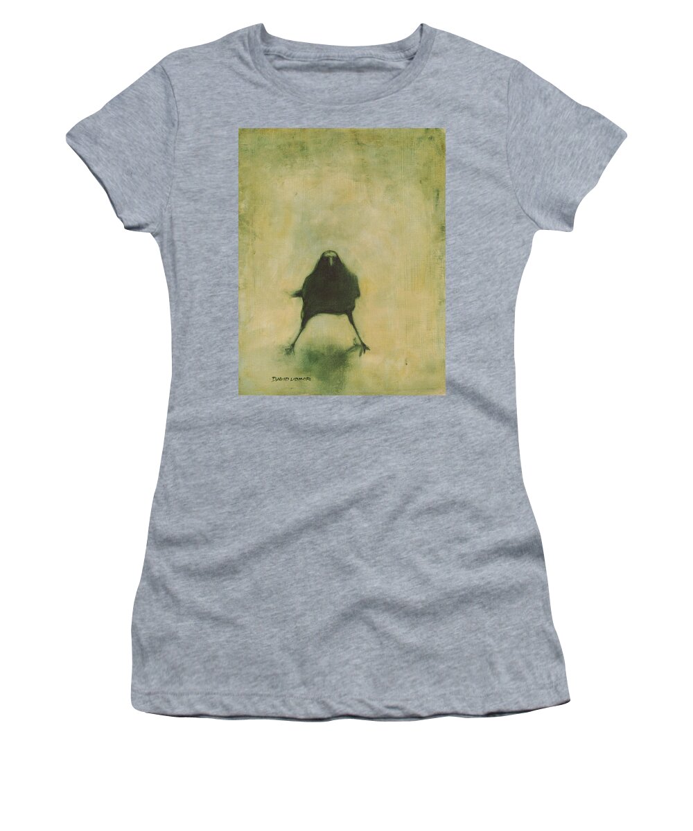 Crow Women's T-Shirt featuring the painting Crow 6 by David Ladmore