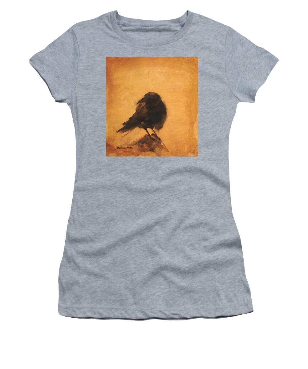 Crow Women's T-Shirt featuring the painting Crow 9 by David Ladmore