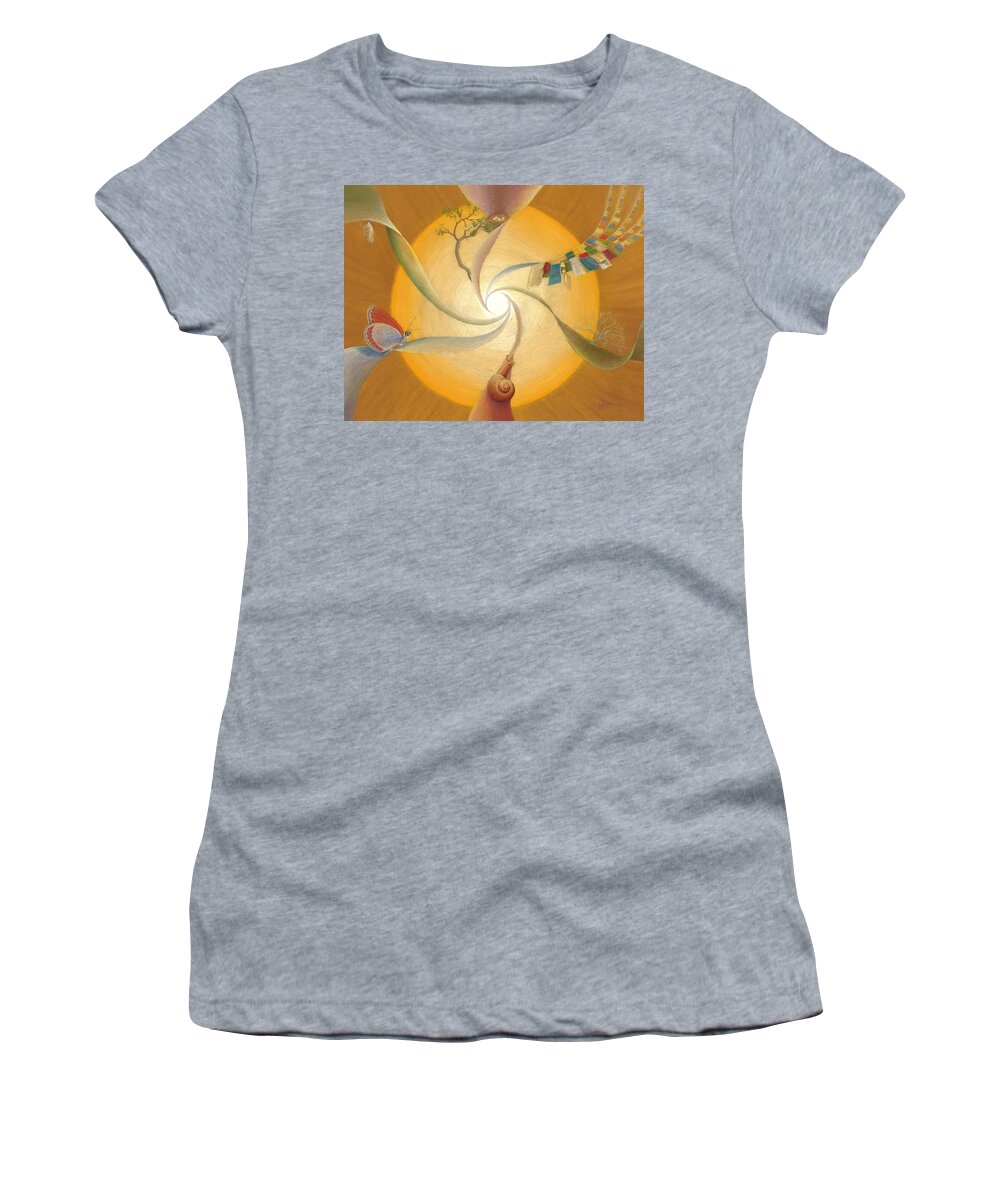 Animals Women's T-Shirt featuring the drawing Cycle of Life by Robin Aisha Landsong